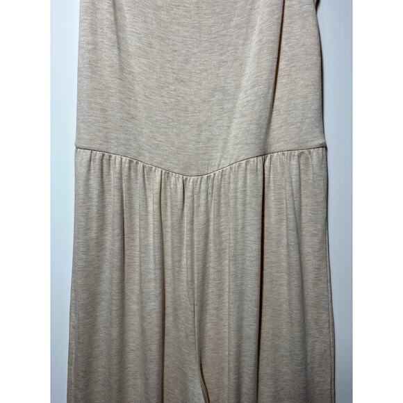 Antistar One-Piece Jumpsuit Wide Leg Spaghetti Straps Tan Beige Size L Comfy - Picture 4 of 11